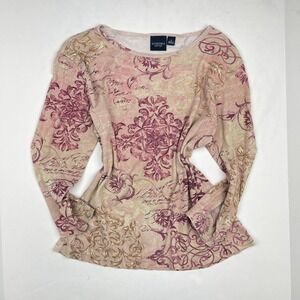 Y2K Beaded Fairy Euro Top in Light Pink Women's Small French Floral Rare Boho